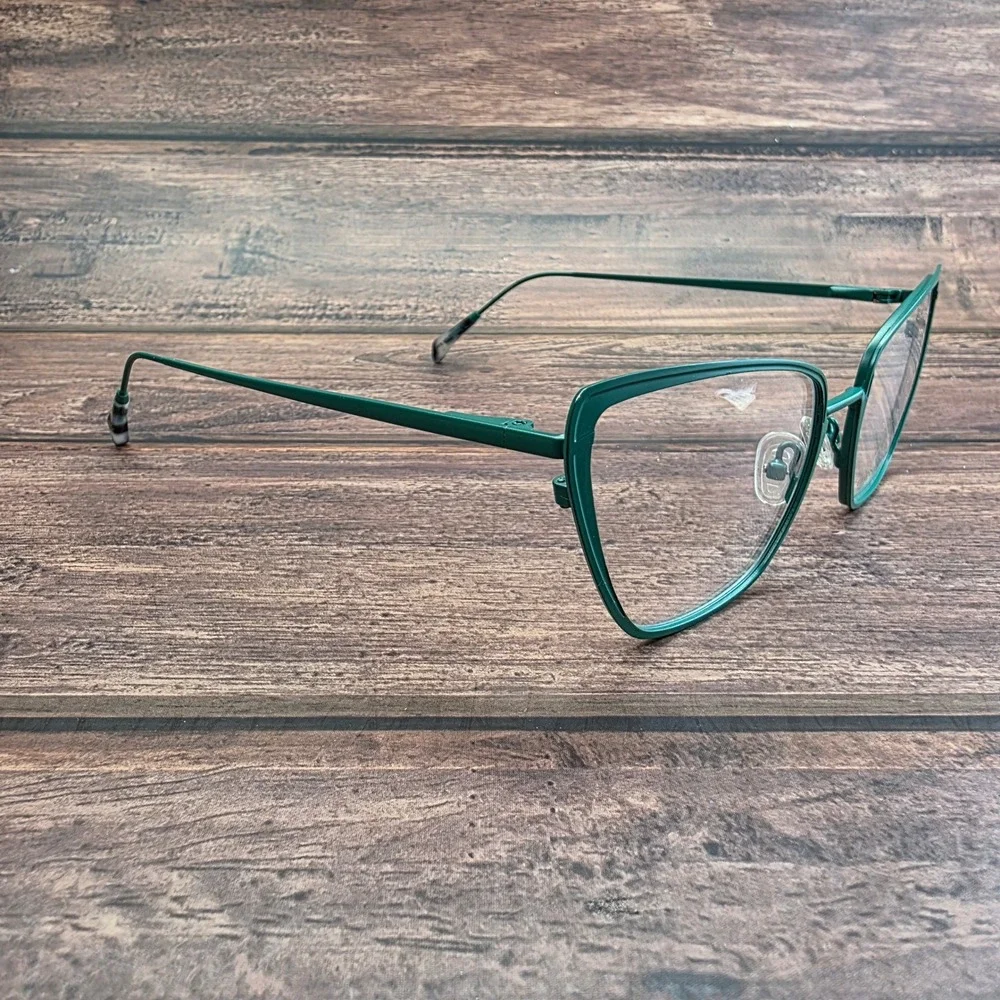 Christian Siriano CS Cassidy Teal Cat Eye Eyeglasses Frames 55-18-145 Metal